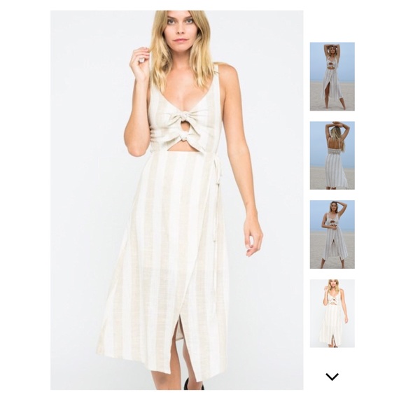 Tie Front Midi Dress - Picture 3 of 7